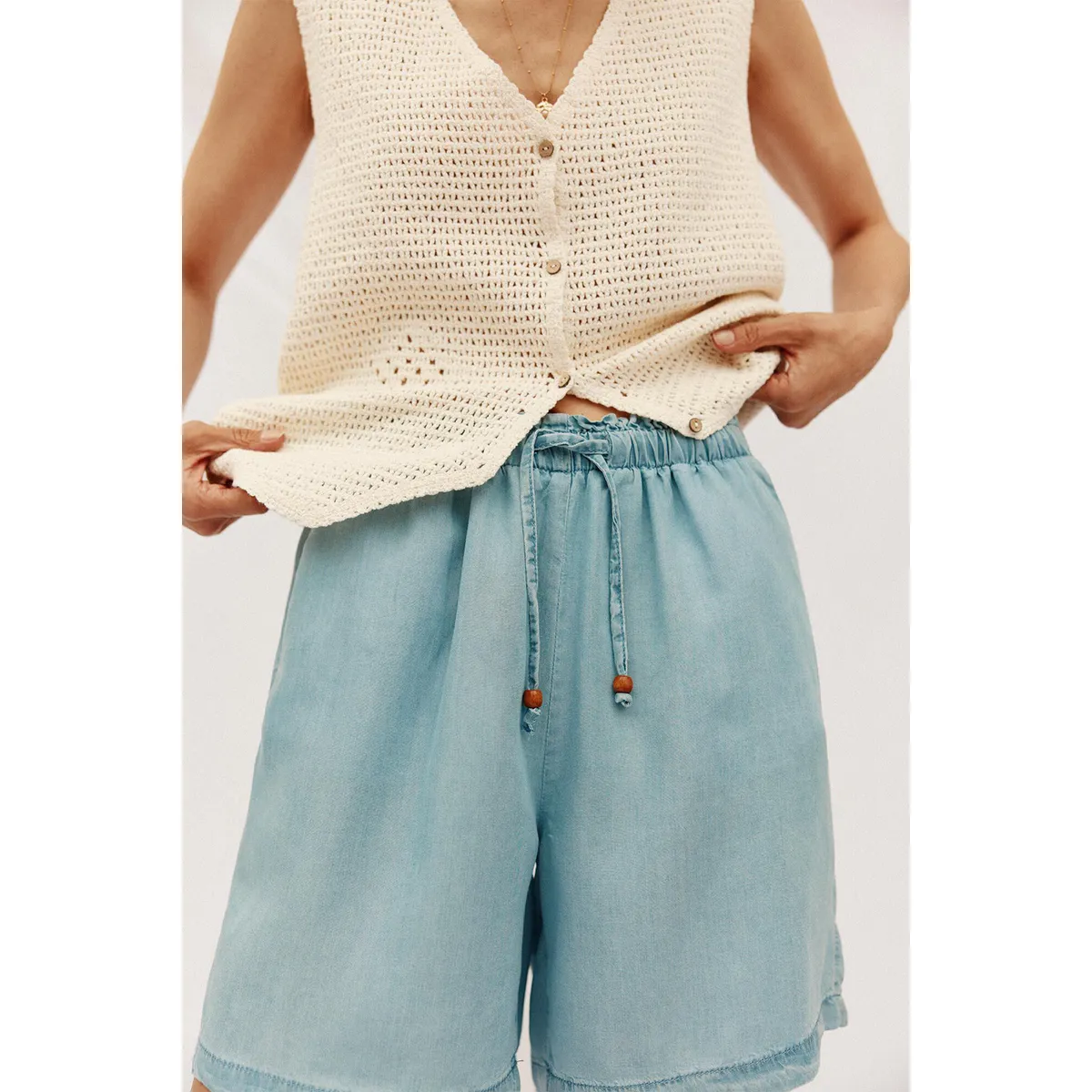 CORTEFIEL - Bermuda Tiro Alto Mujer Cortefiel