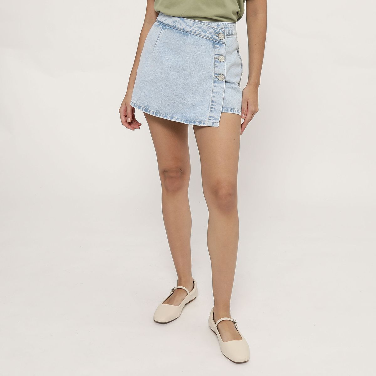 SYBILLA - Falda Short Denim Mujer Sybilla