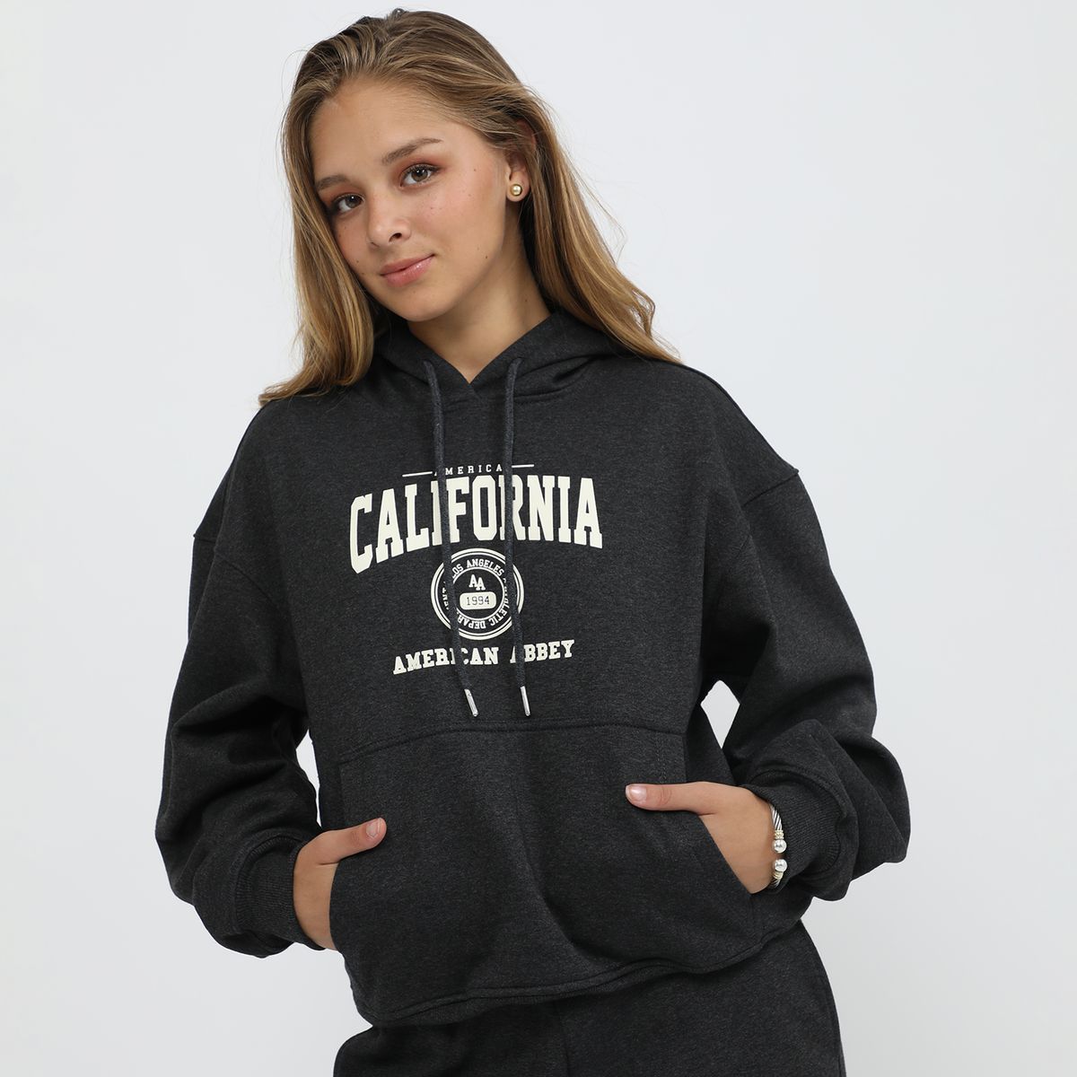 AMERICAN ABBEY - Polera Con Capucha Mujer America Abbey