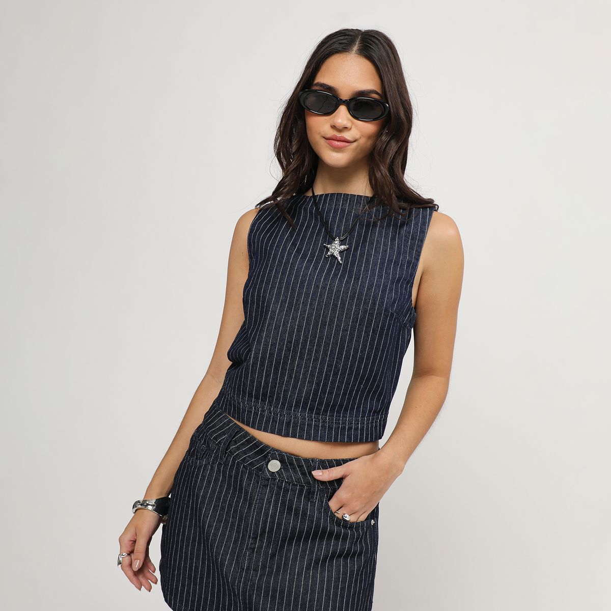 SYBILLA - Top Denim Mujer Sybilla