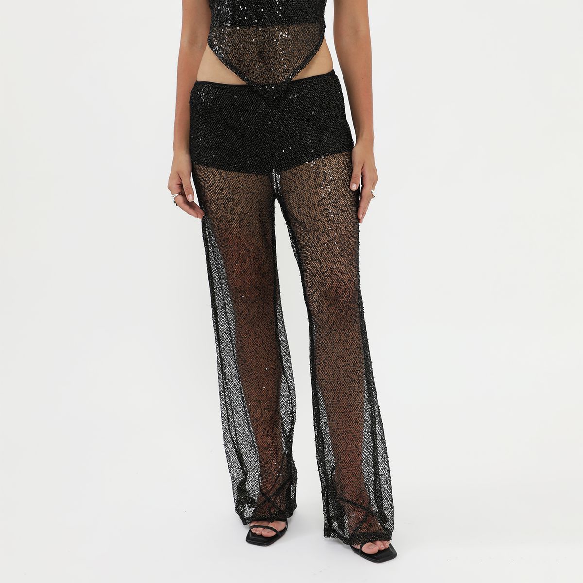 MOSSIMO - Pantalón Flare Tiro Alto Mujer Mossimo