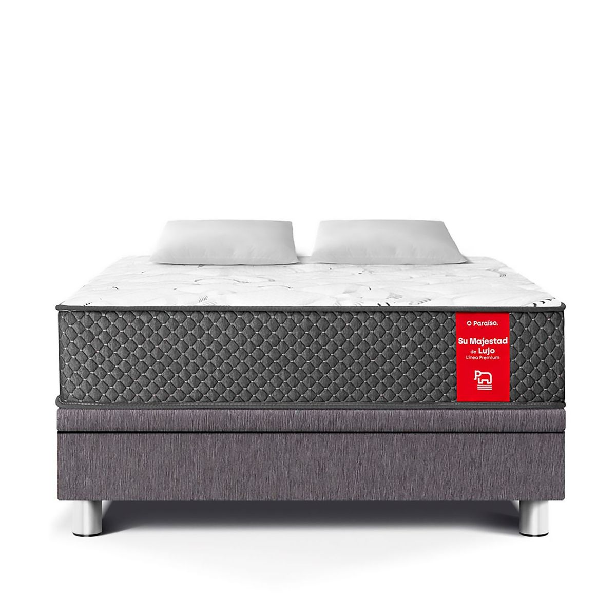 PARAISO - Cama Boxet Su Majestad 2 plz + 2 Almohadas + Protector
