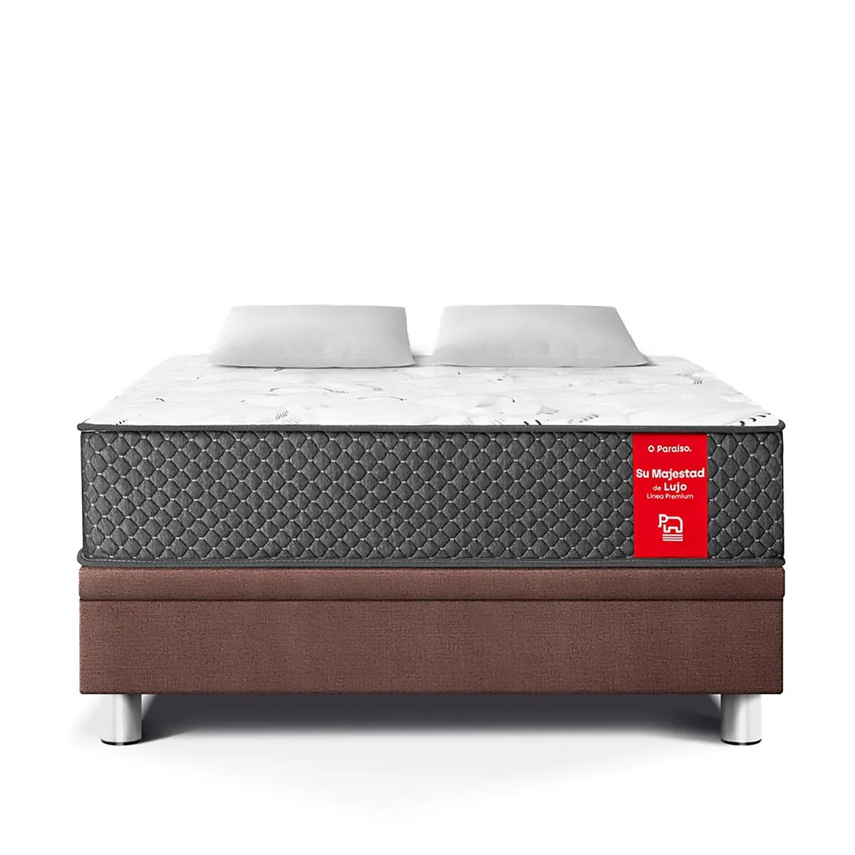 PARAISO - Cama Boxet Su Majestad 2 plz + 2 Almohadas + Protector