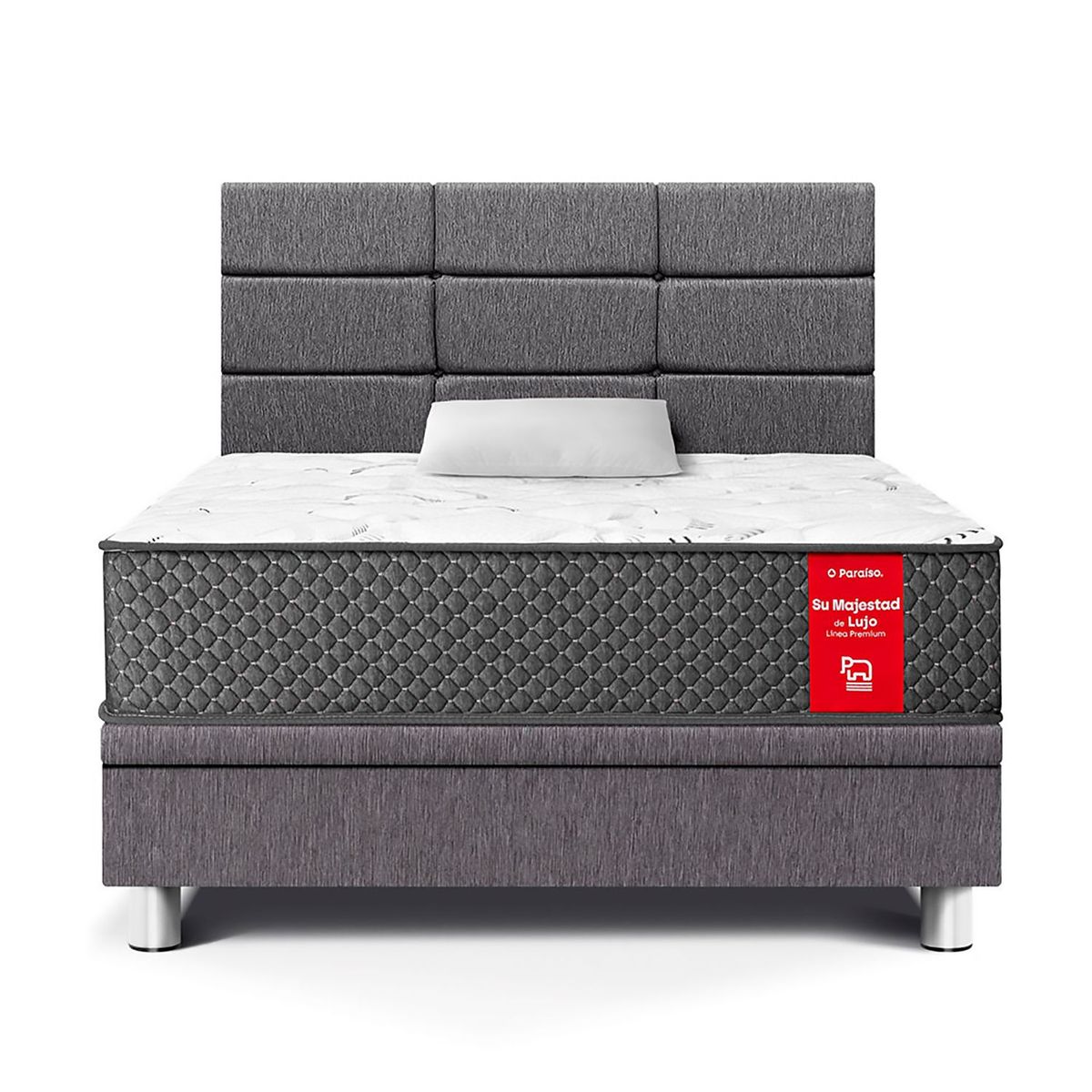 PARAISO - Dormitorio Boxet Block Su Majesta 1.5 Plz Gris