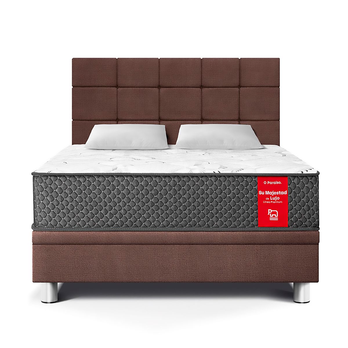 PARAISO - Dormitorio Boxet Blocks Su Majestad Queen + 2 Almohadas +Protector