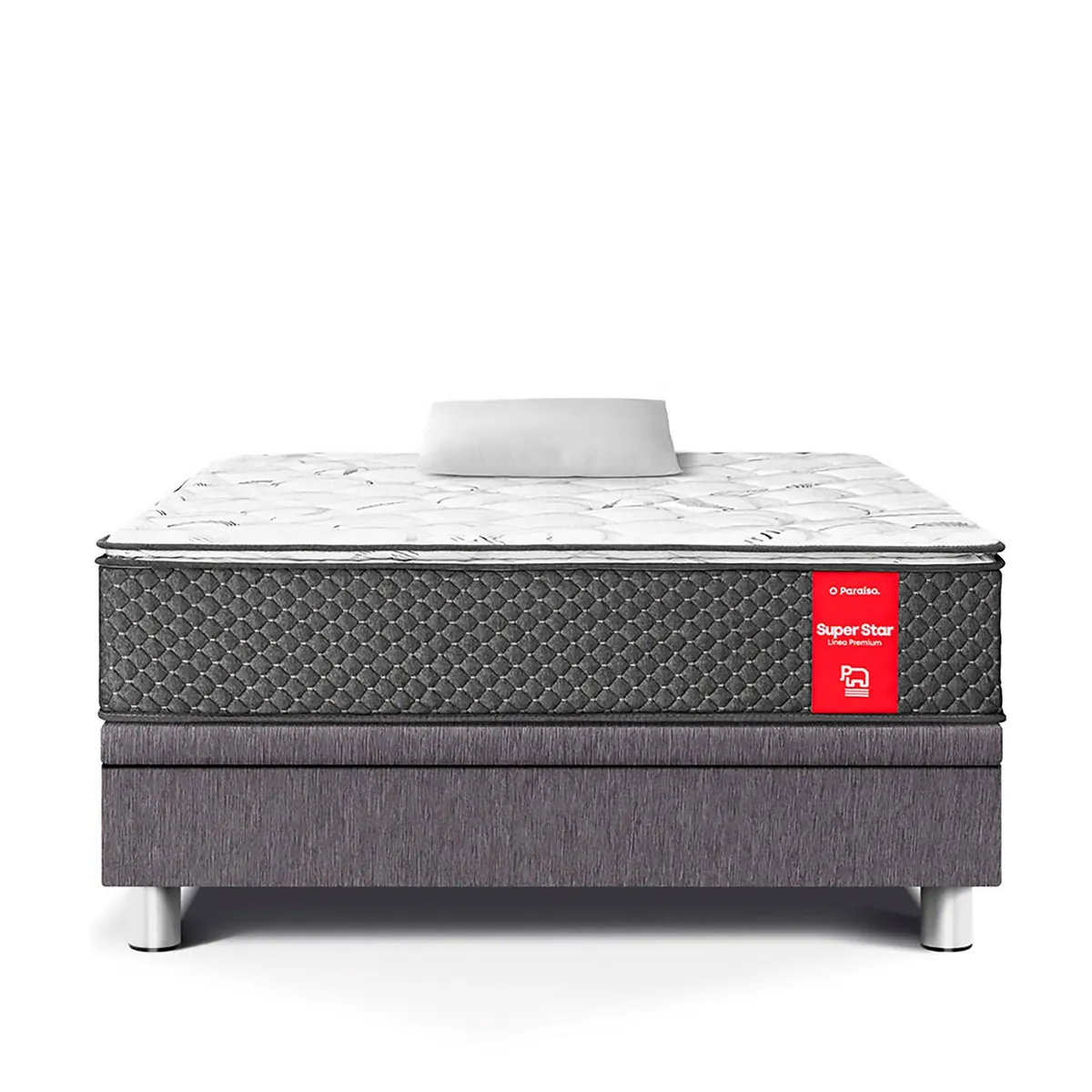 PARAISO - Cama Boxet Super Star 1.5 plz + Almohada + Protector