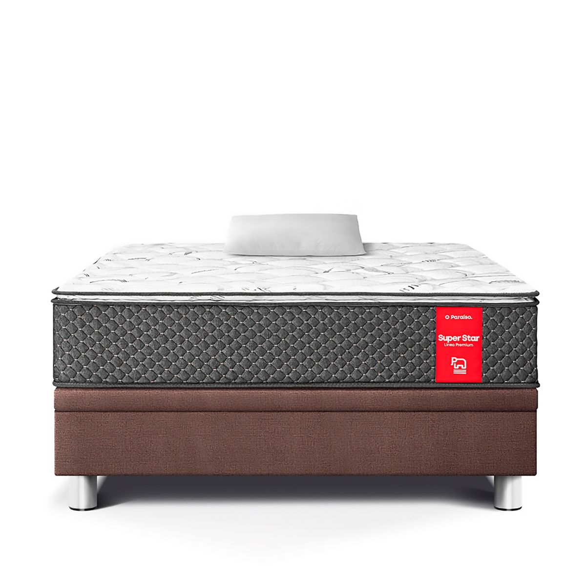 PARAISO - Cama Boxet Super Star 1.5 plz + Almohada + Protector