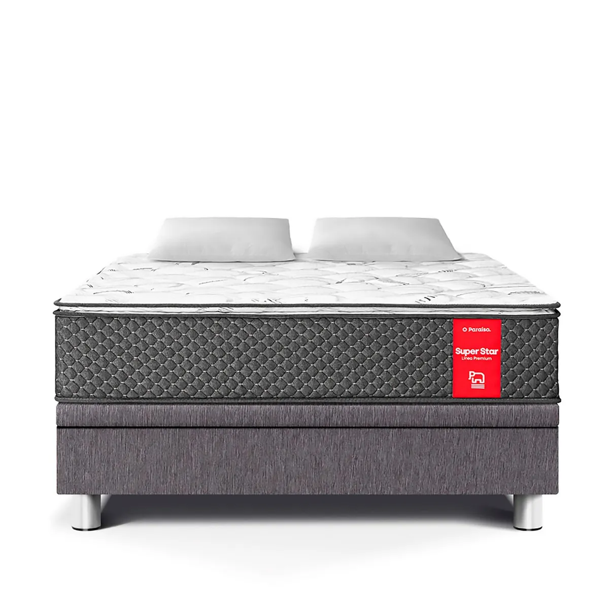 PARAISO - Cama Boxet Super Star 2 plz + 2 Almohadas + Protector