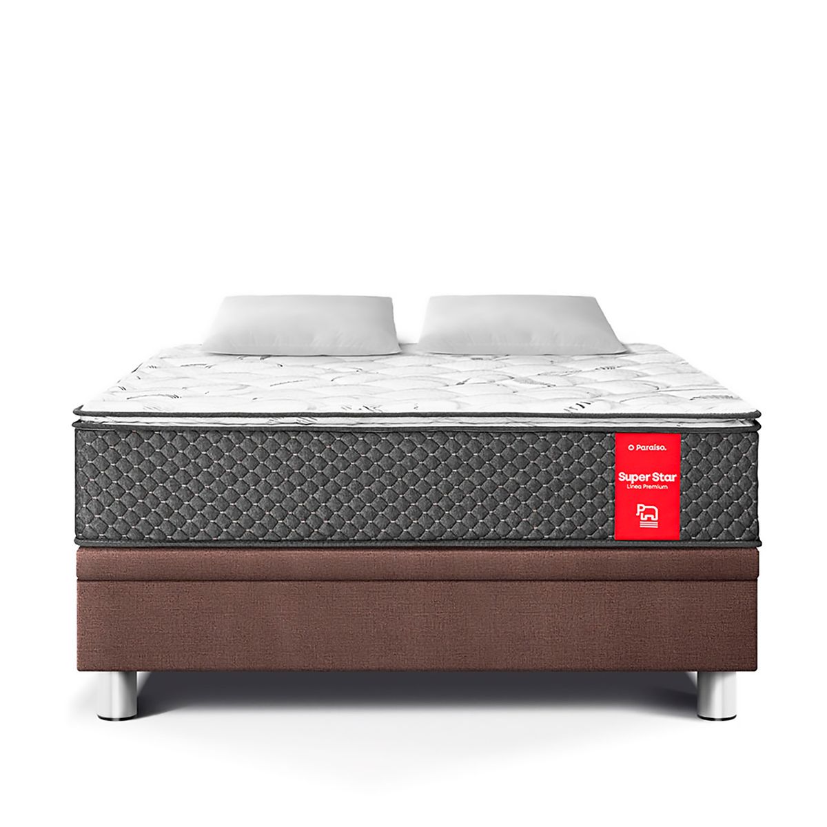 PARAISO - Cama Boxet Super Star 2 plz + 2 Almohadas + Protector