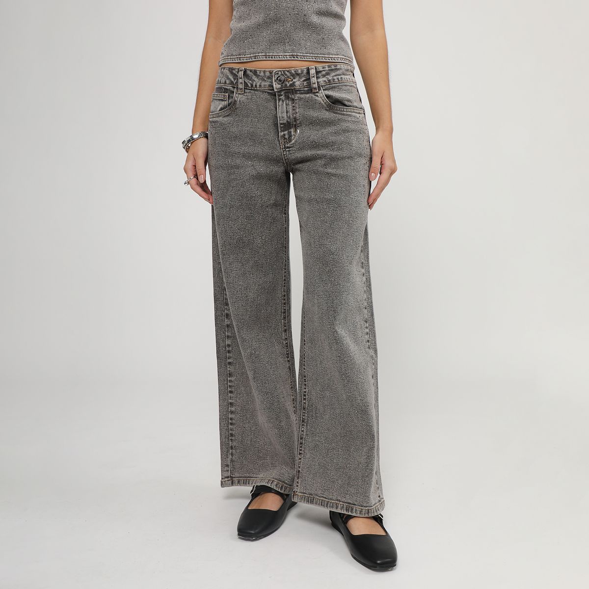 SYBILLA - Jean Wide Leg Tiro Medio Mujer Sybilla