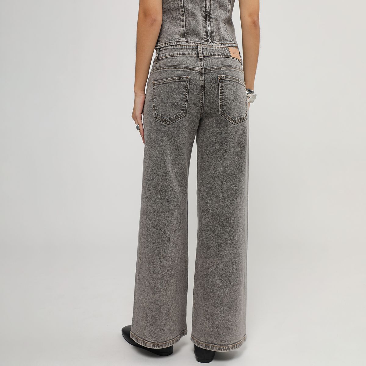 SYBILLA - Jean Wide Leg Tiro Medio Mujer Sybilla