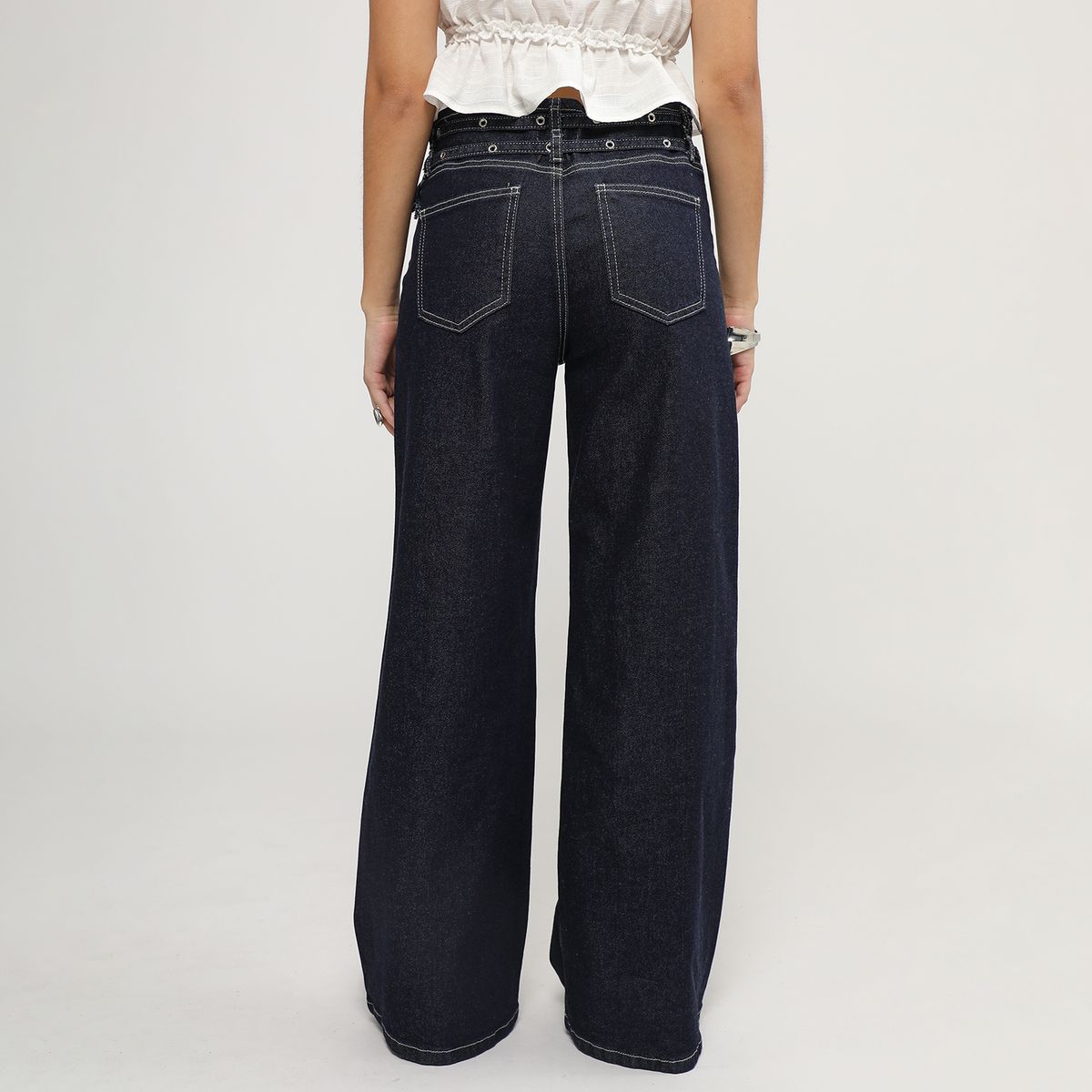 SYBILLA - Jean Wide Leg Tiro Medio Mujer Sybilla