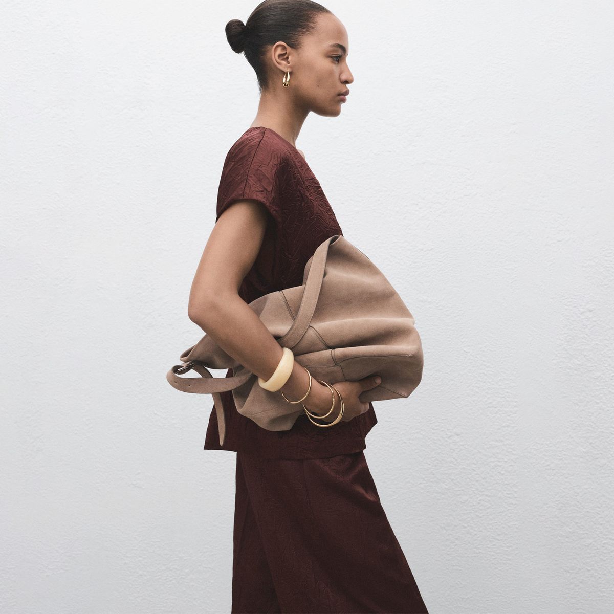 MANGO - Pantalón Straight Tiro Alto Mujer Mango