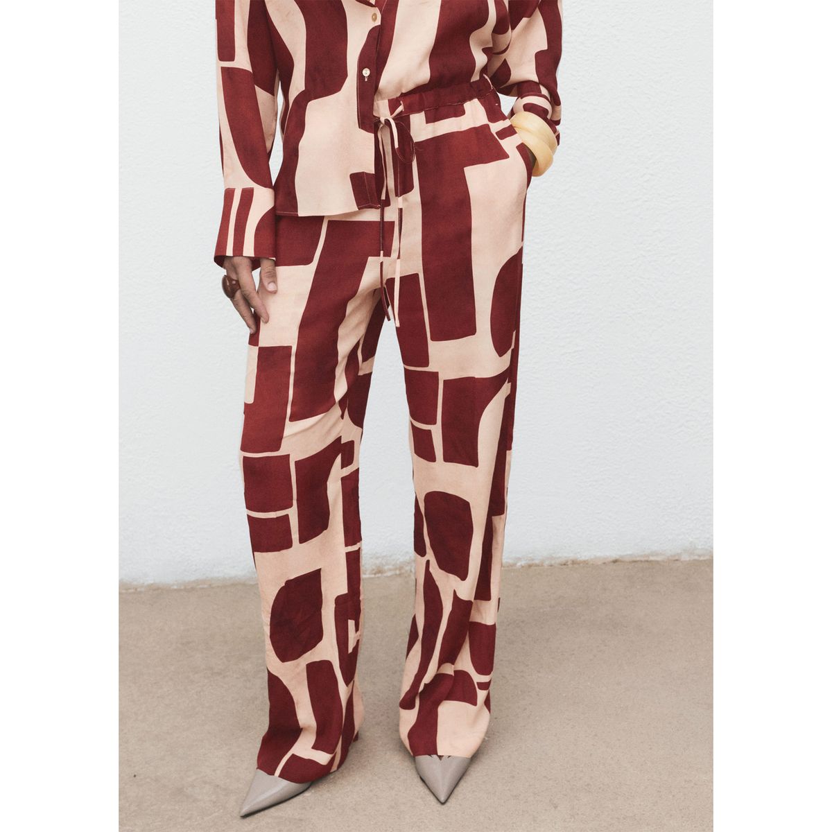 MANGO - Pantalón Straight Tiro Medio Mujer Mango