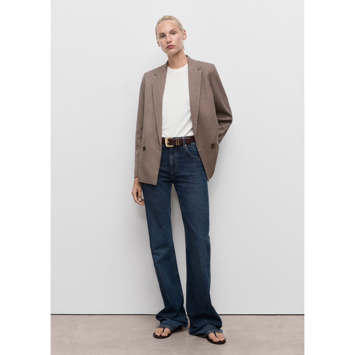 MANGO - Blazer Cuadros Mujer Mango