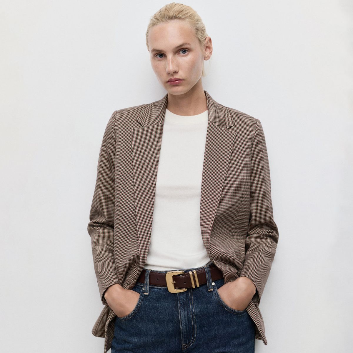 MANGO - Blazer Cuadros Mujer Mango