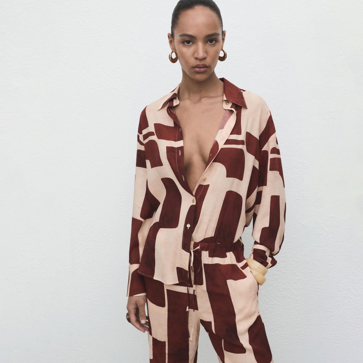 MANGO - Blusa Manga Larga Mujer Mango