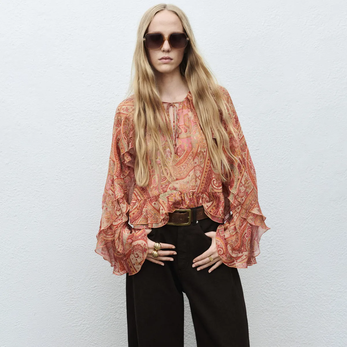 MANGO - Blusa Manga Larga Mujer Mango