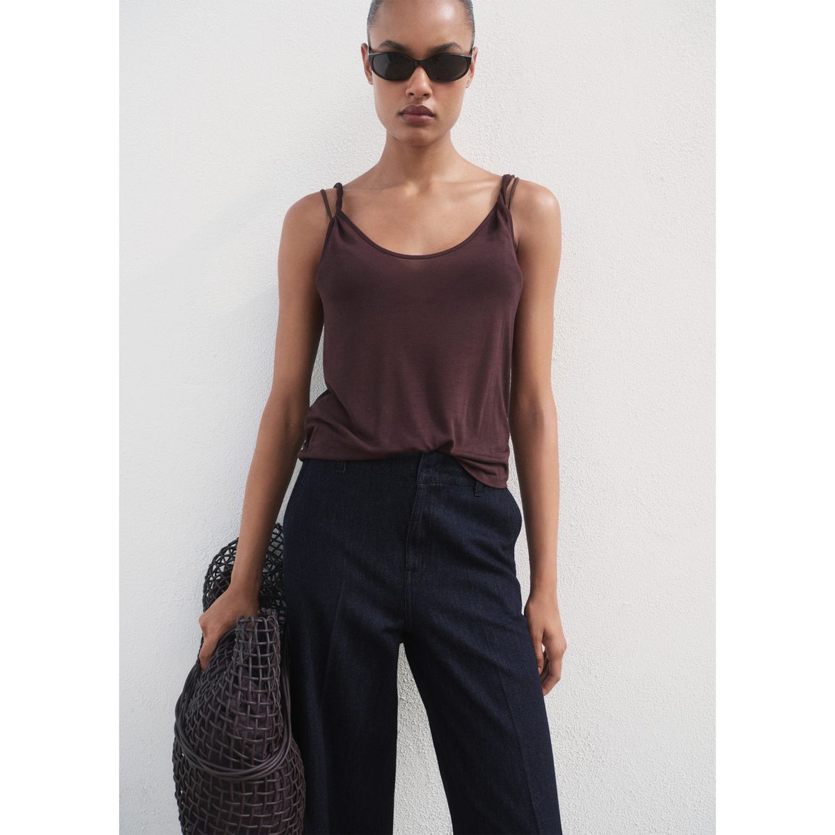 MANGO - Jean Wide Leg Tiro Alto Mujer Mango