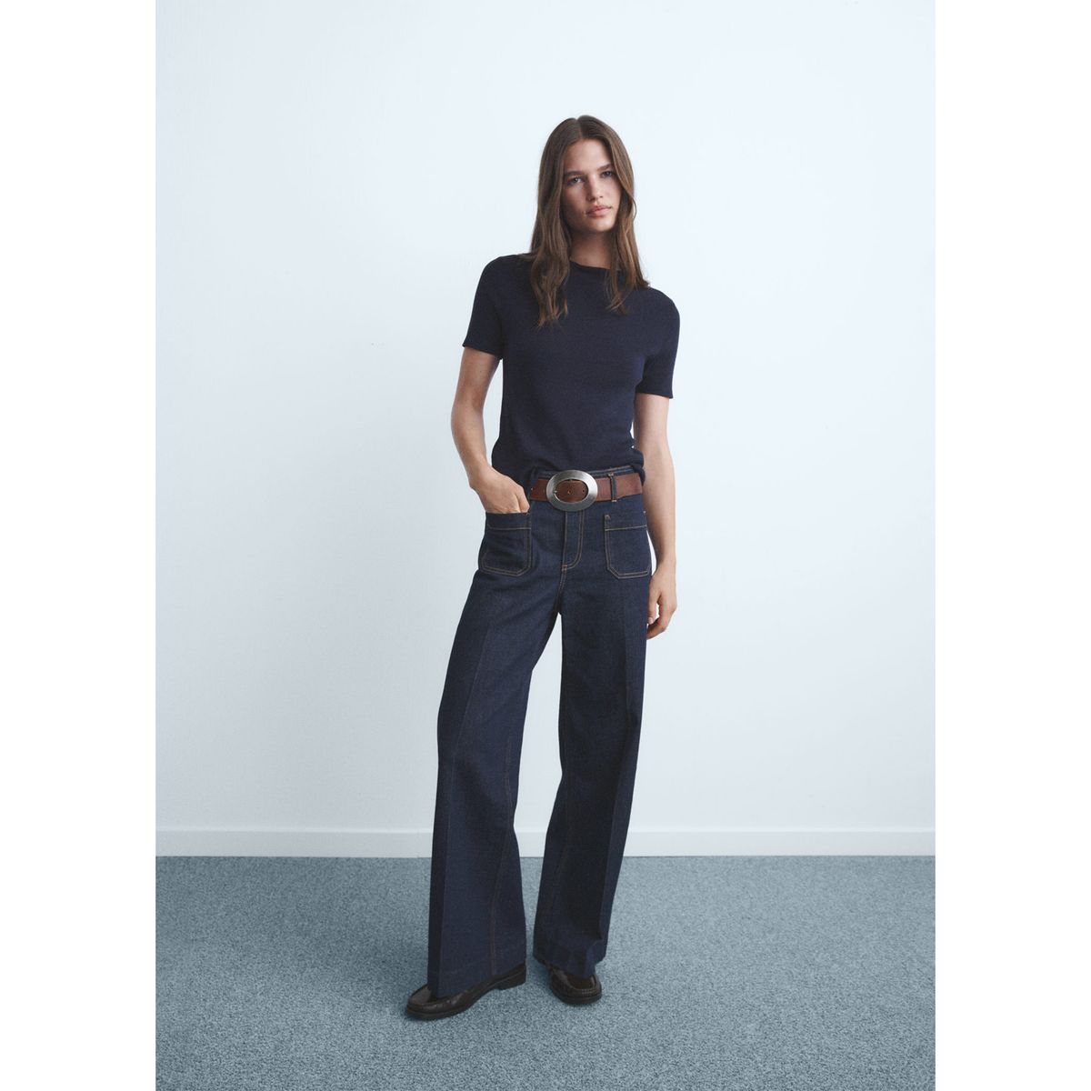MANGO - Jean Wide Leg Tiro Alto Mujer Mango