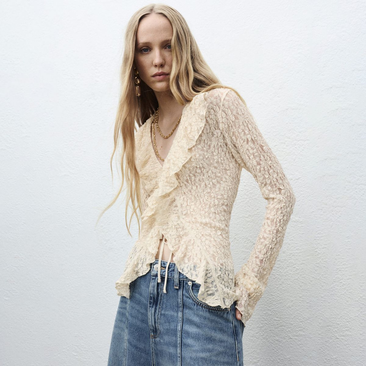 MANGO - Blusa Manga Larga Mujer Mango