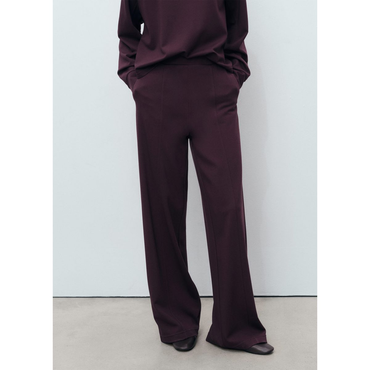 MANGO - Pantalón Wide Leg Tiro Medio Mujer Mango