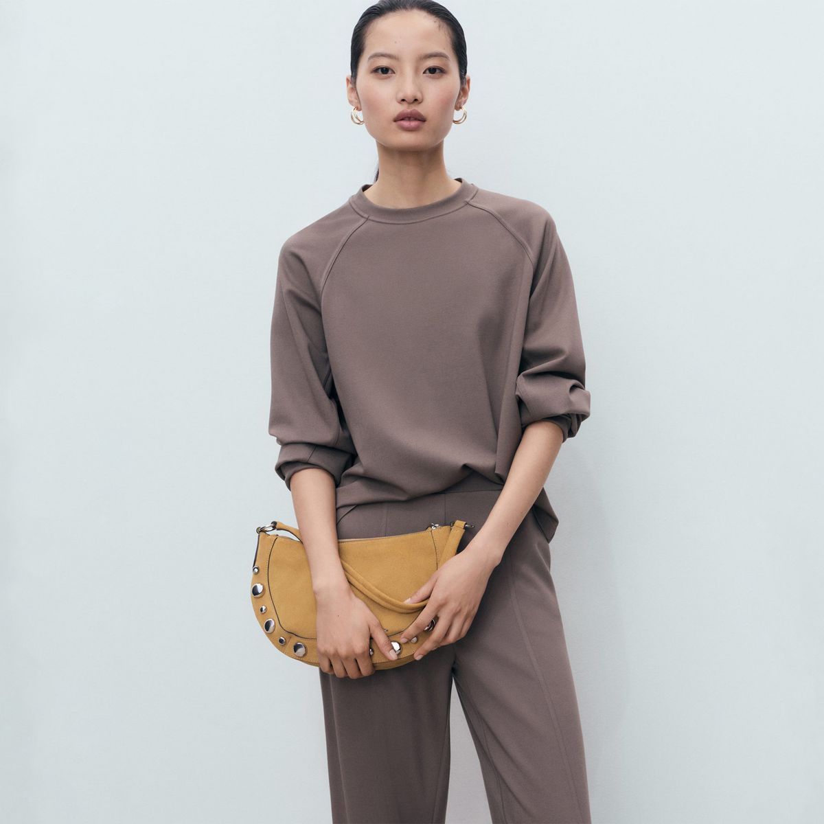 MANGO - Pantalón Wide Leg Tiro Medio Mujer Mango