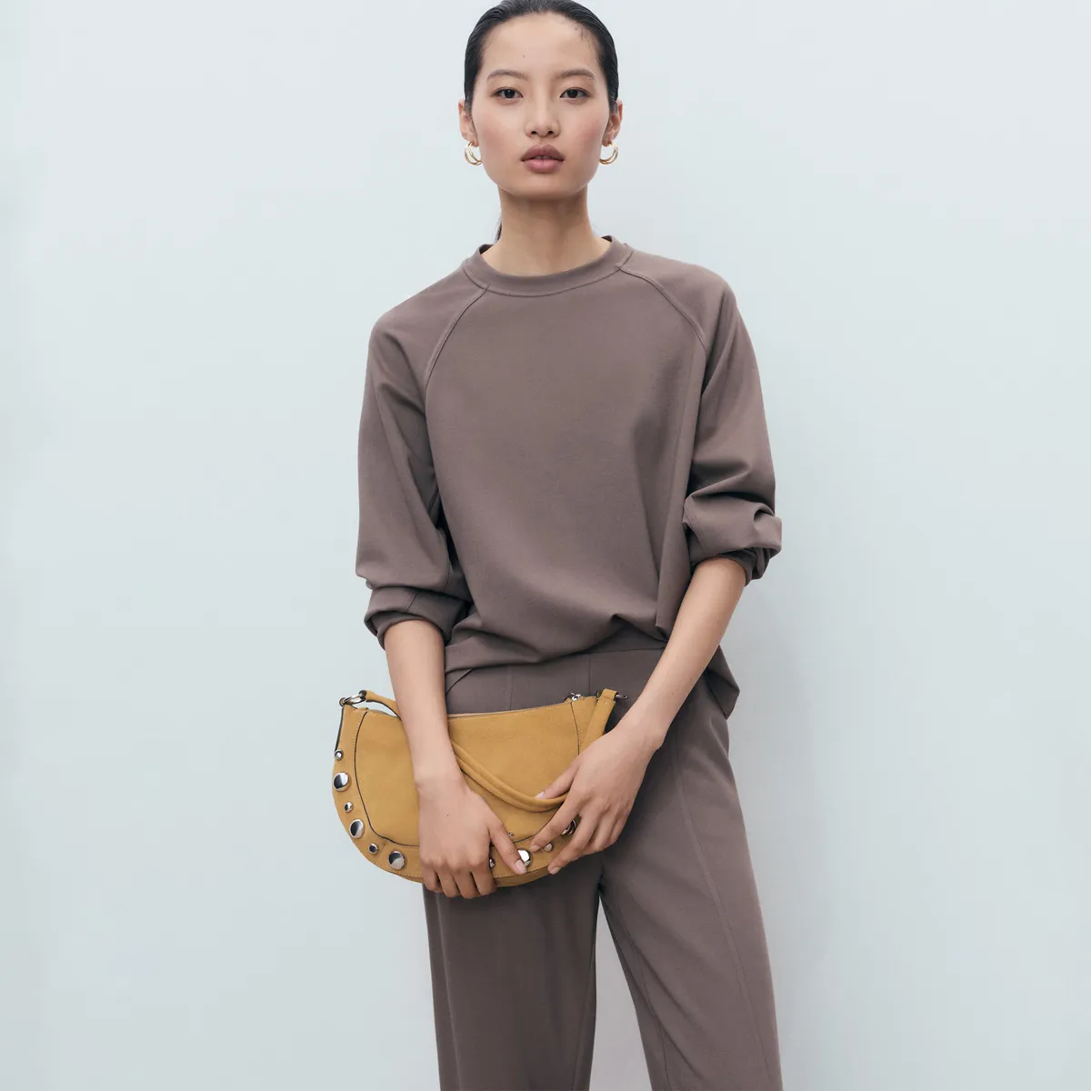 MANGO - Pantalón Wide Leg Tiro Medio Mujer Mango