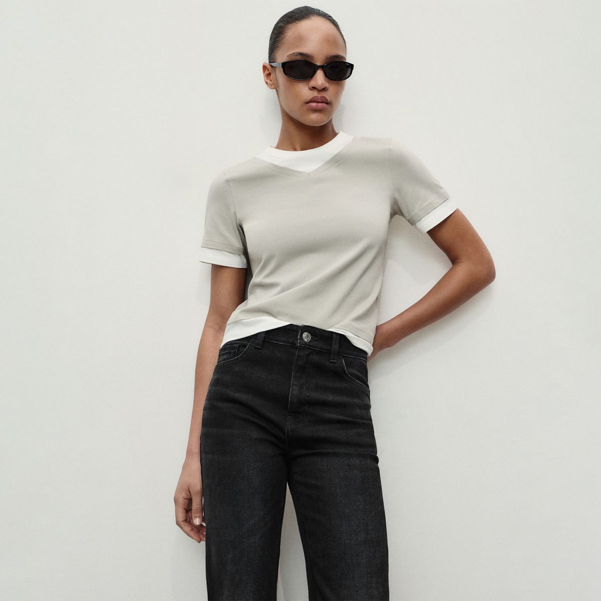 MANGO - Jean Slim Tiro Alto Mujer Mango