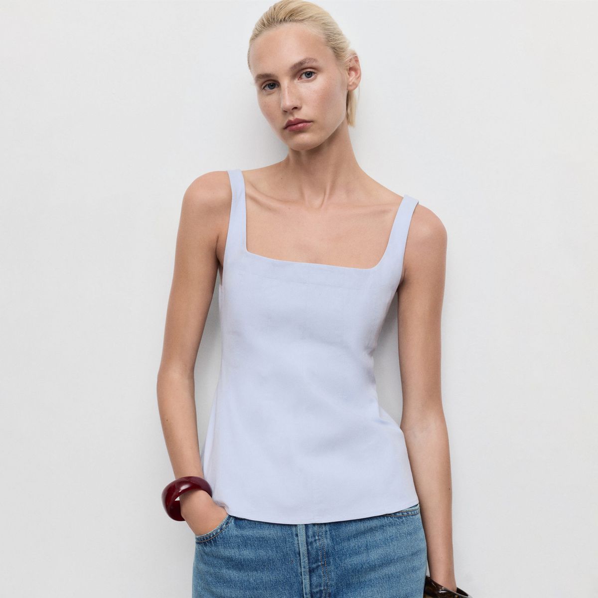 MANGO - Top Sin Mangas Mujer Mango