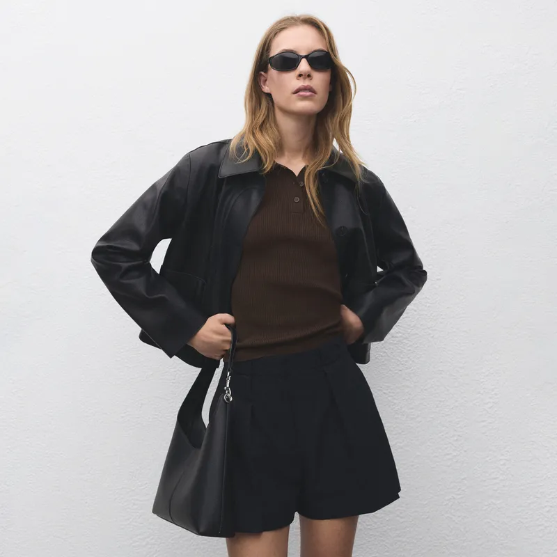 MANGO - Chompa Manga Corta Mujer Mango