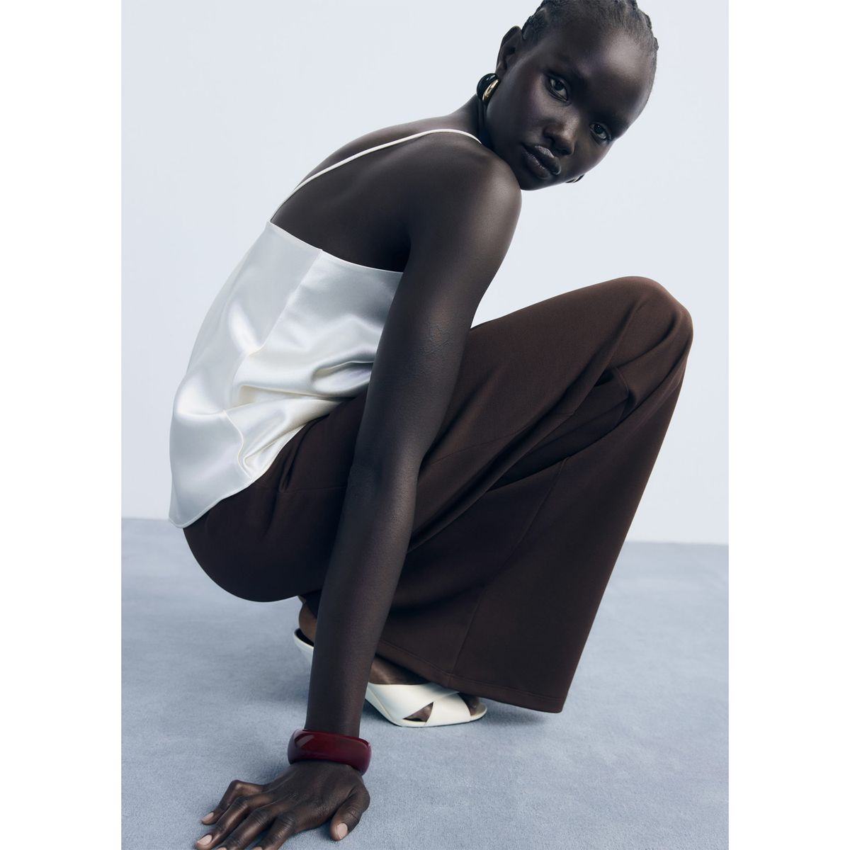 MANGO - Pantalón Wide Leg Tiro Medio Mujer Mango