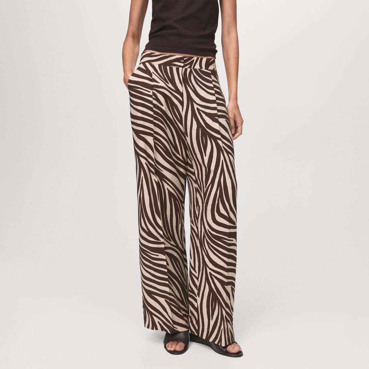 MANGO - Pantalón Straight Tiro Medio Mujer Mango