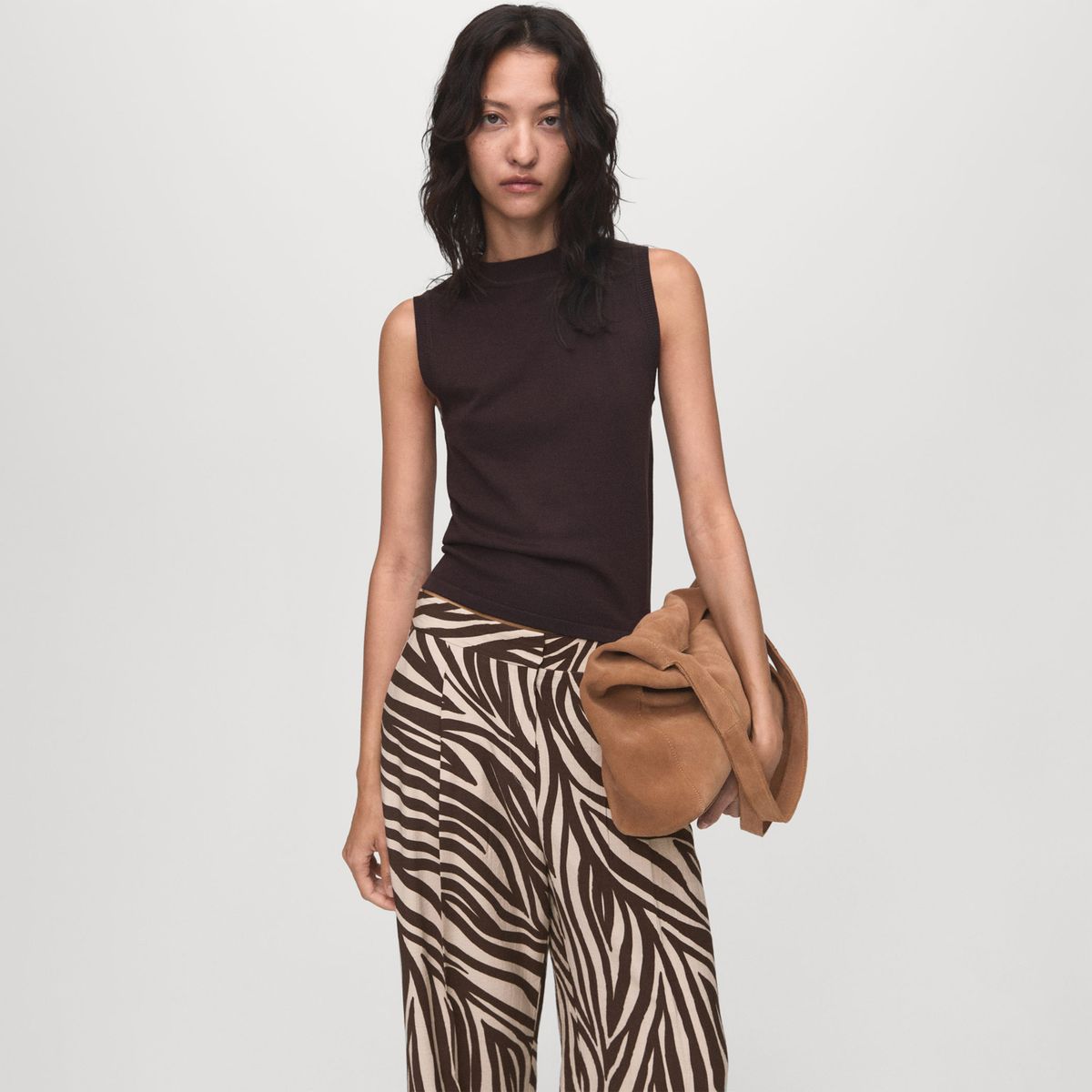 MANGO - Pantalón Straight Tiro Medio Mujer Mango