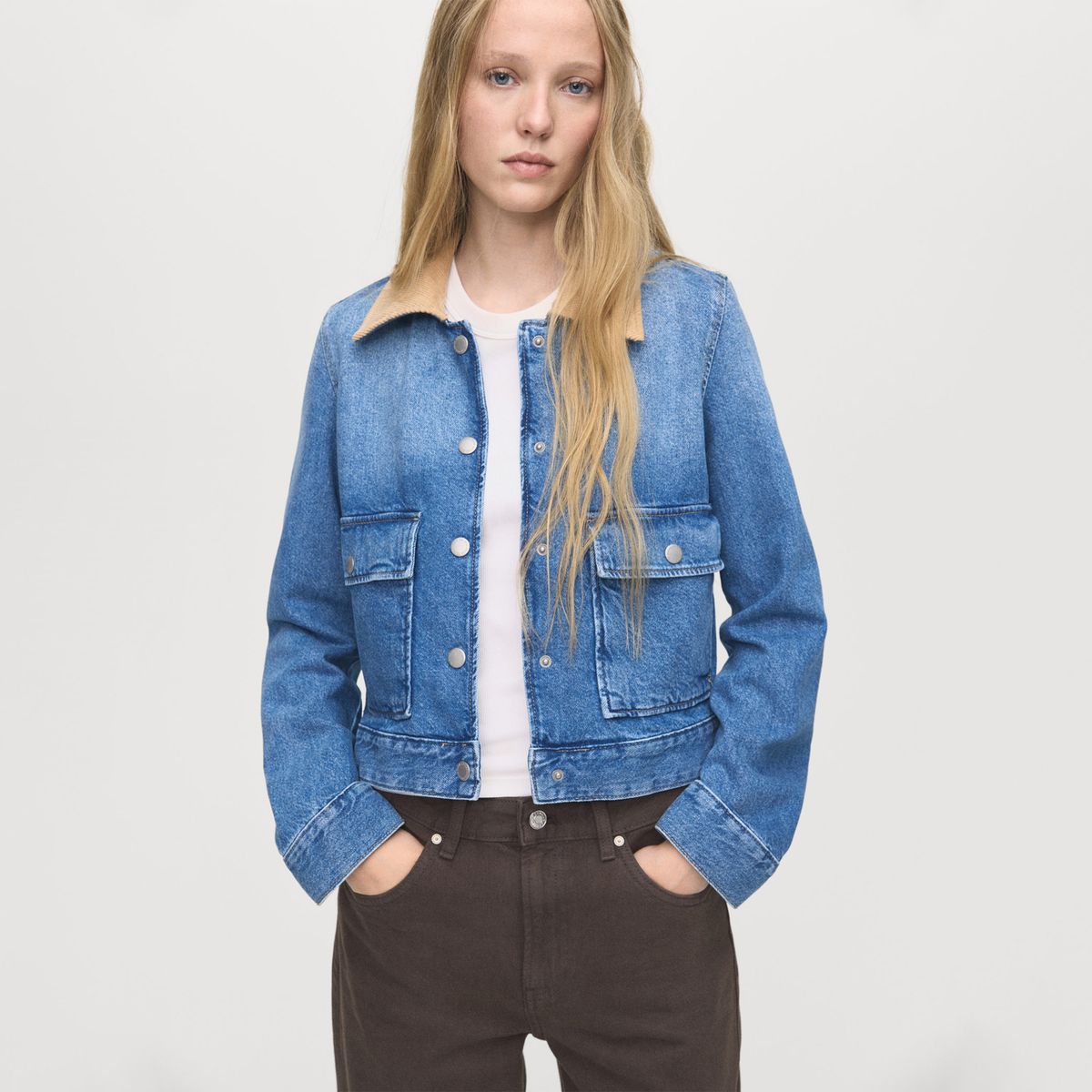 MANGO - Casaca De Jean Mujer Mango