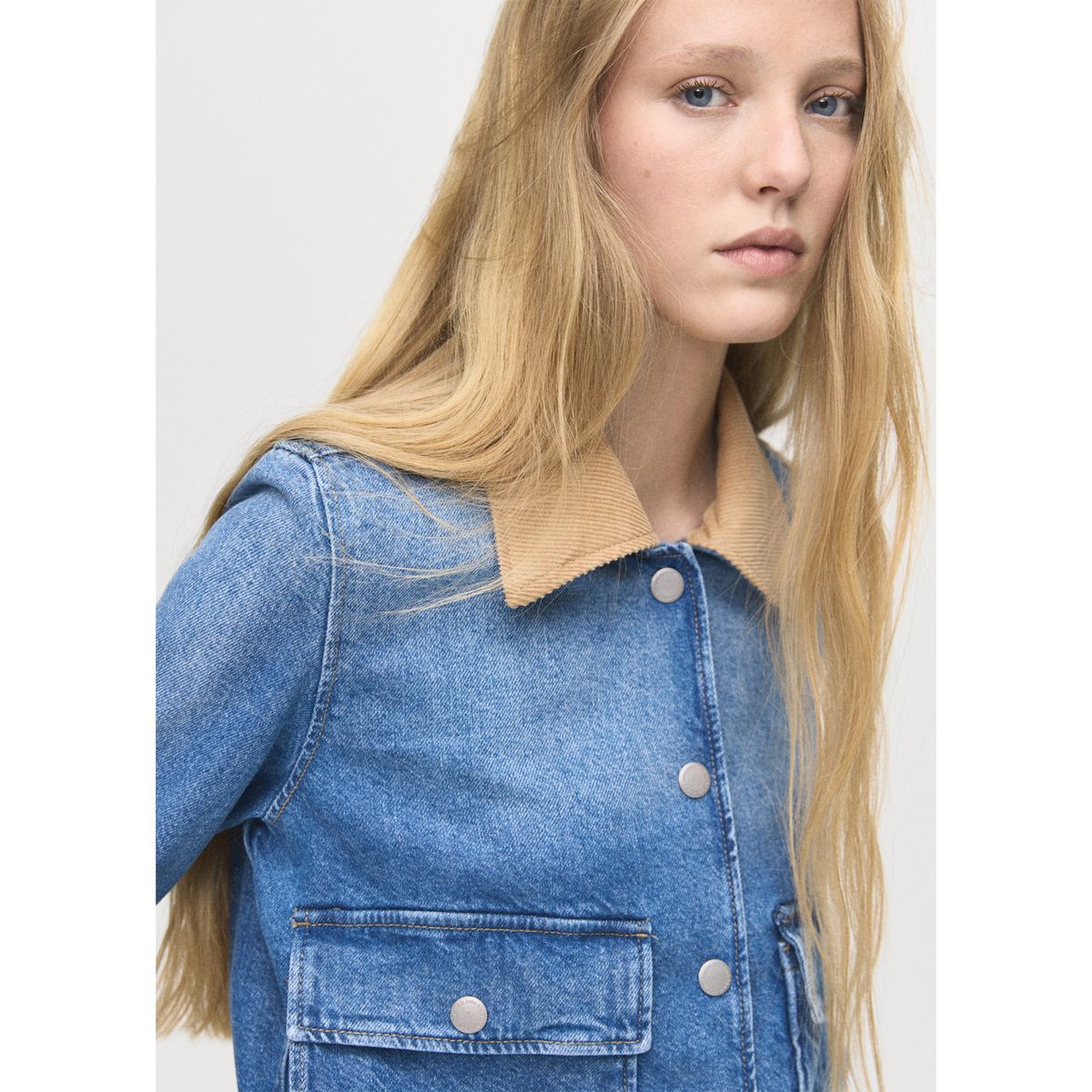 MANGO - Casaca De Jean Mujer Mango