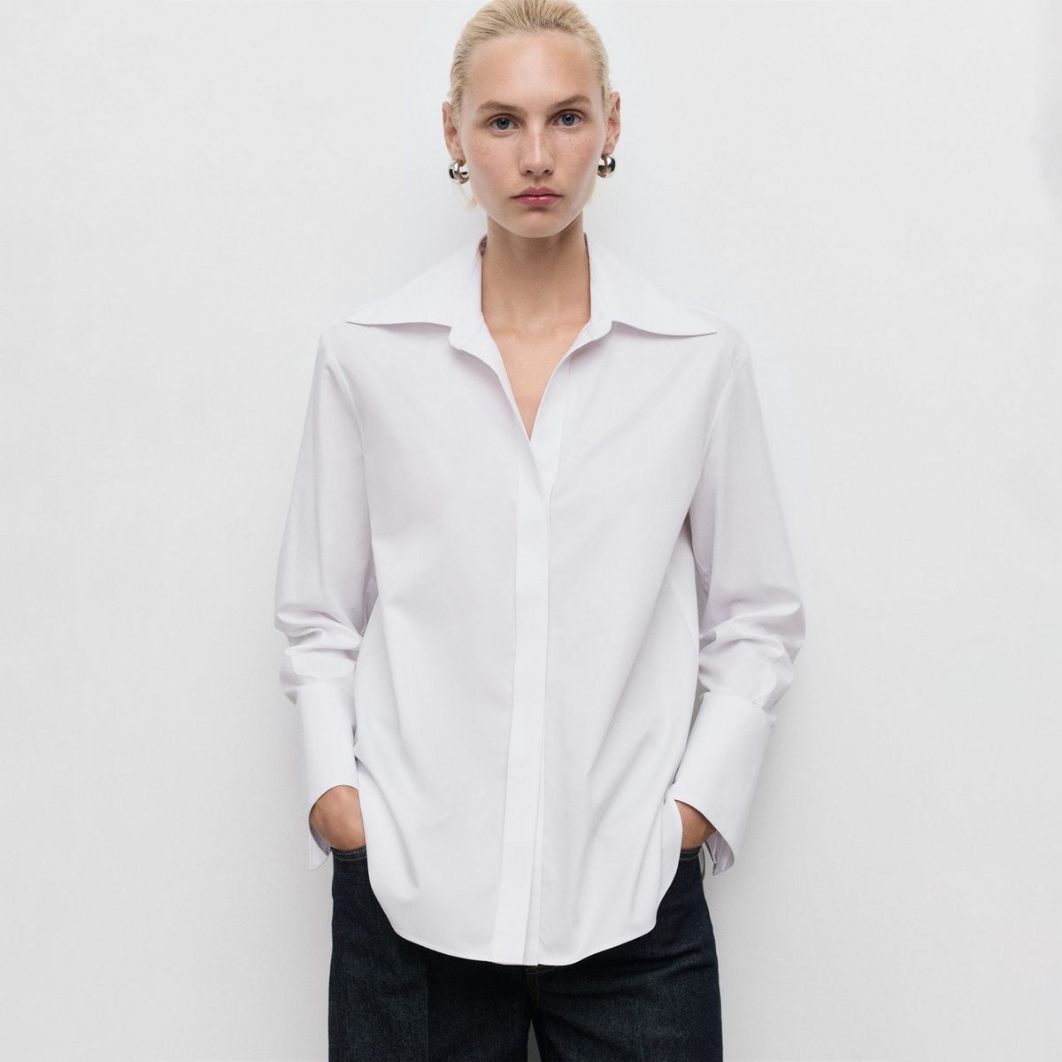 MANGO - Blusa Manga Larga Mujer Mango