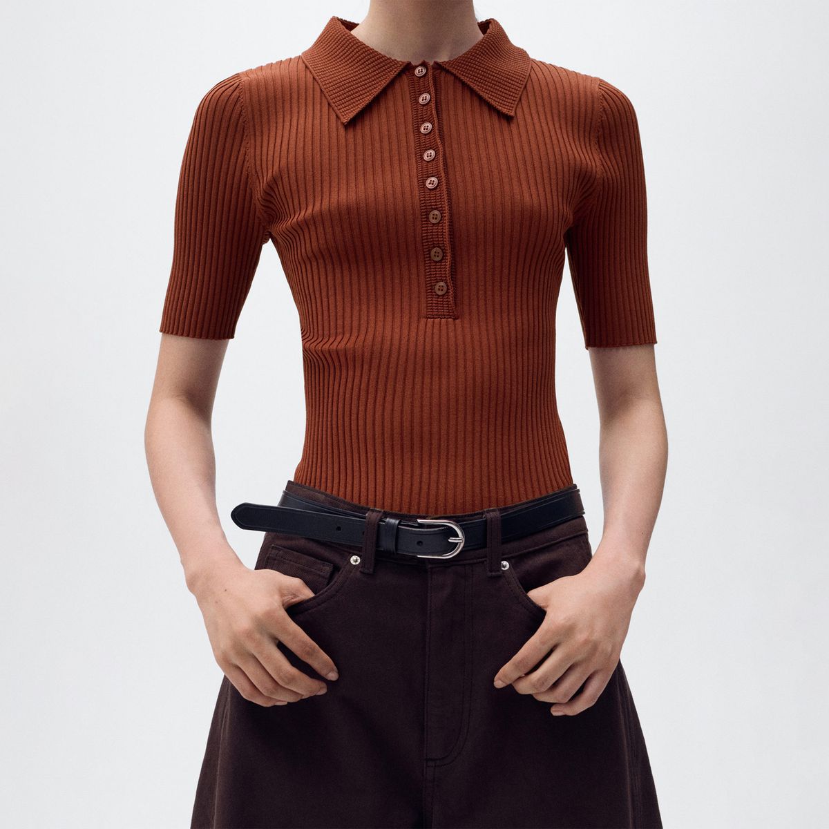 MANGO - Chompa Manga Corta Mujer Mango