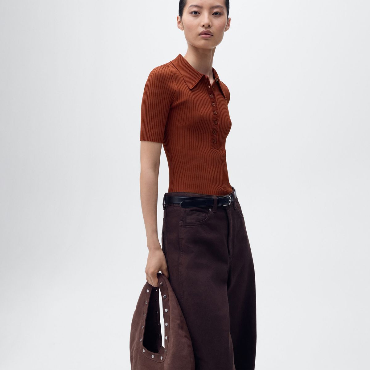 MANGO - Chompa Manga Corta Mujer Mango