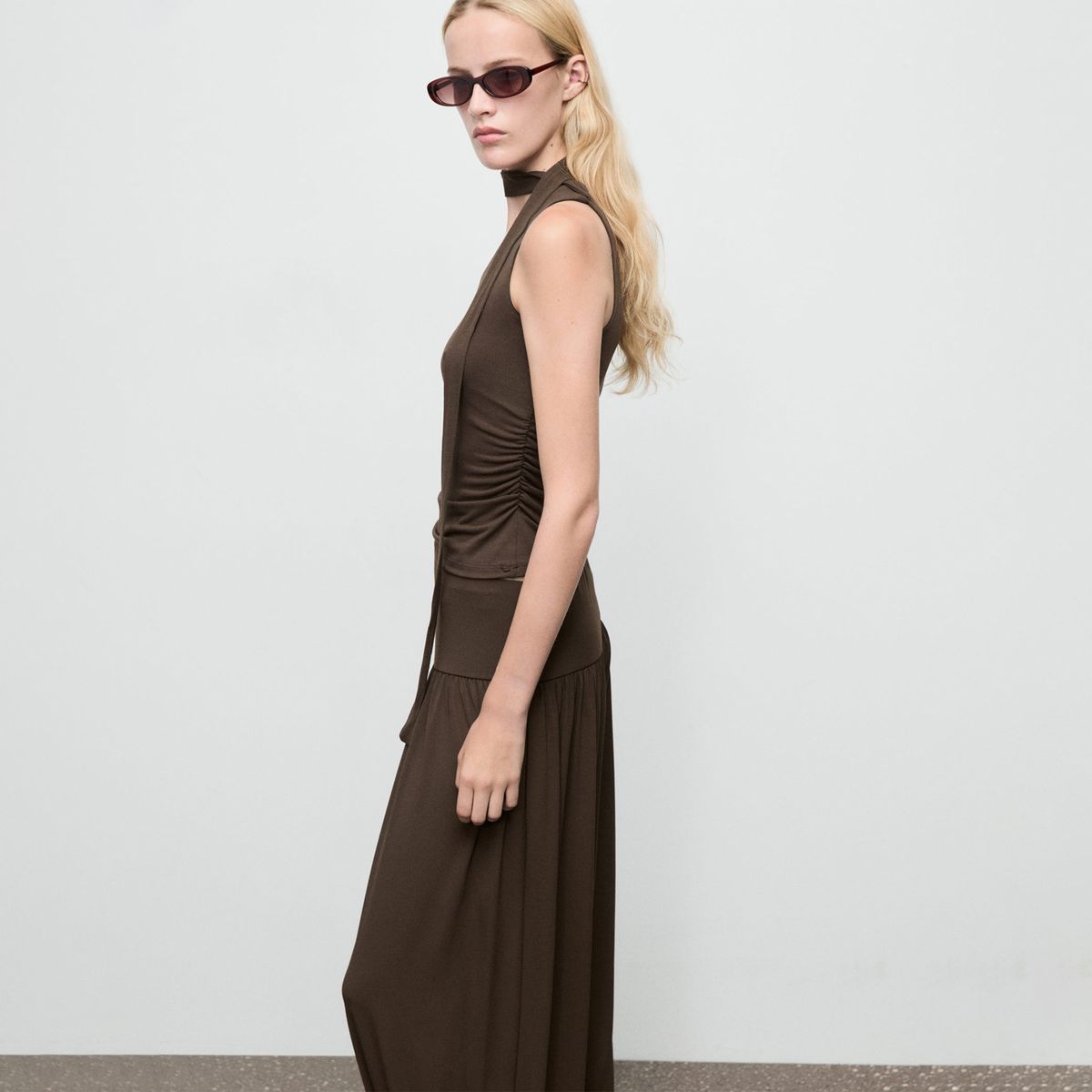 MANGO - Pantalón Balloon Tiro Medio Mujer Mango