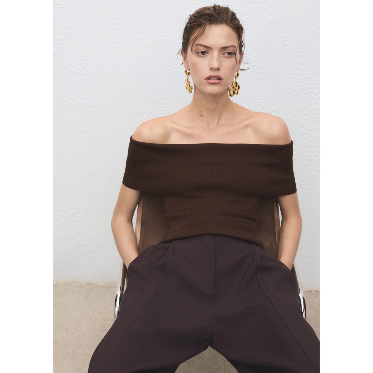 MANGO - Top Strapless Mujer Mango