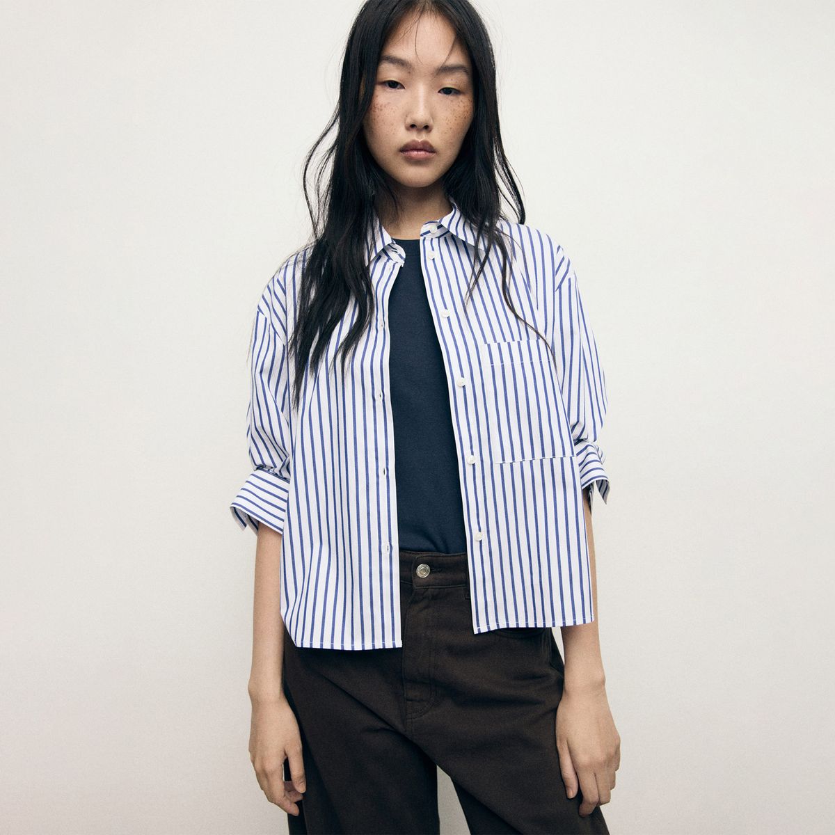 MANGO - Blusa Manga 3/4 Mujer Mango