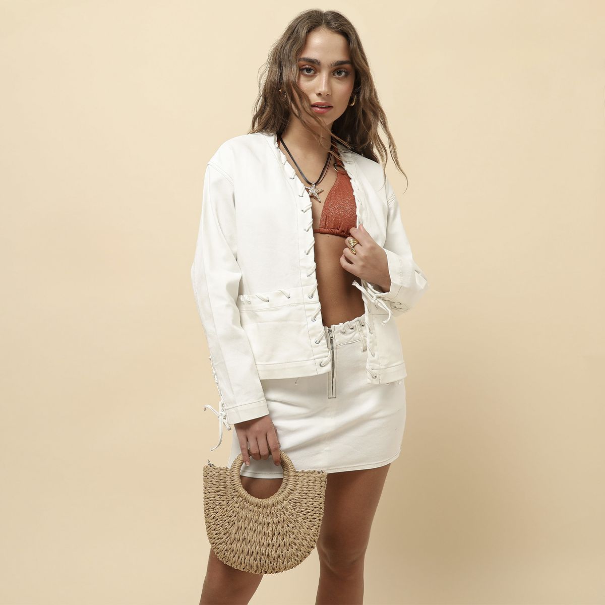 SYBILLA - Casaca Denim Mujer Sybilla X Half Naked