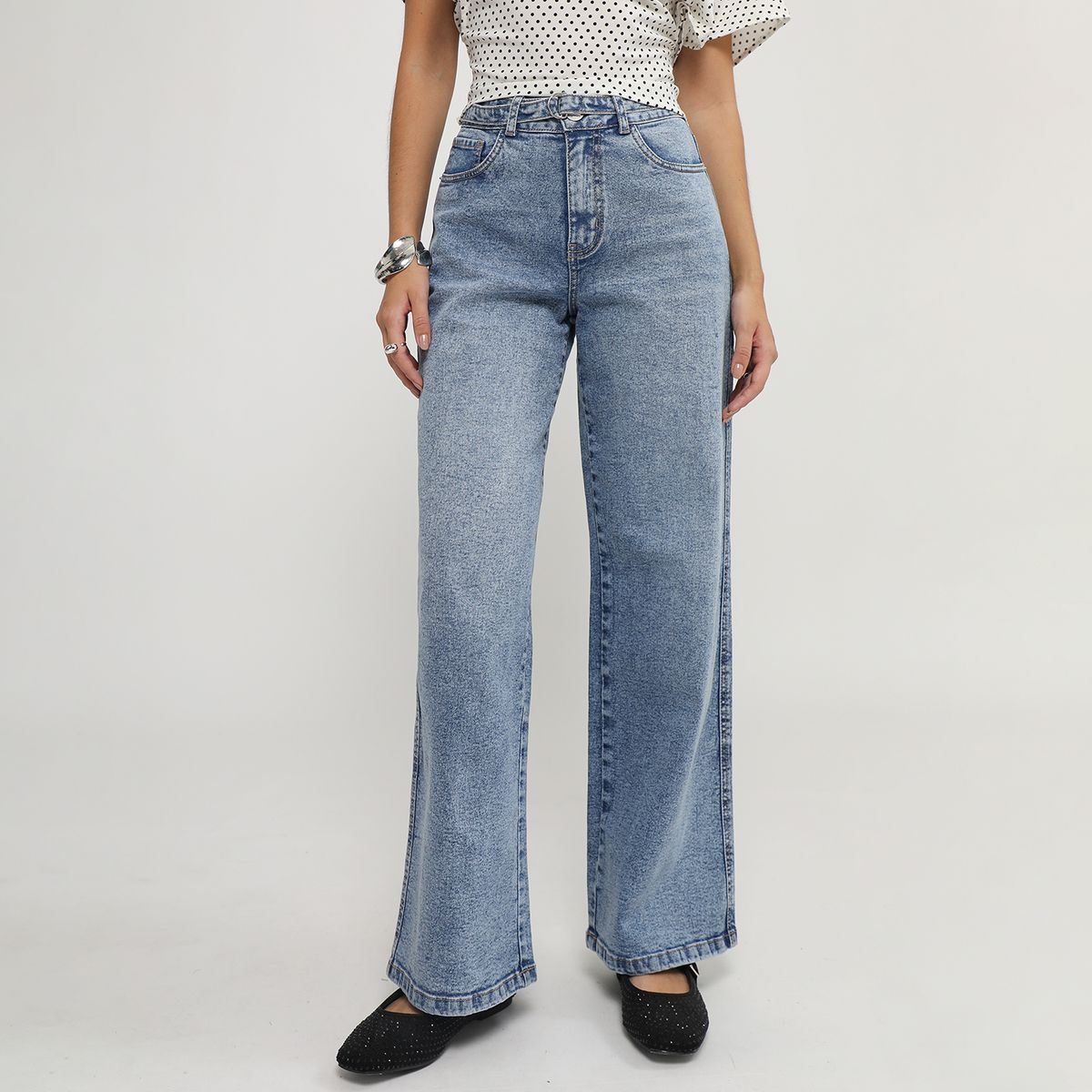 SYBILLA - Jean Wide Leg Tiro Alto Mujer Sybilla