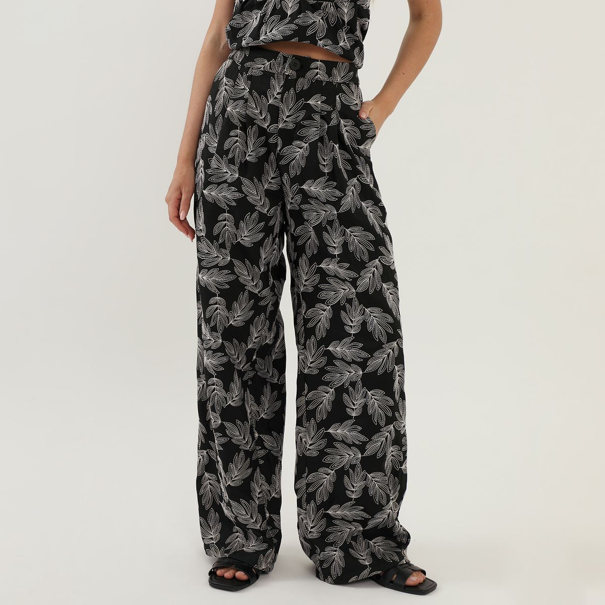 BASEMENT - Pantalón Baggy Tiro Medio Mujer Basement