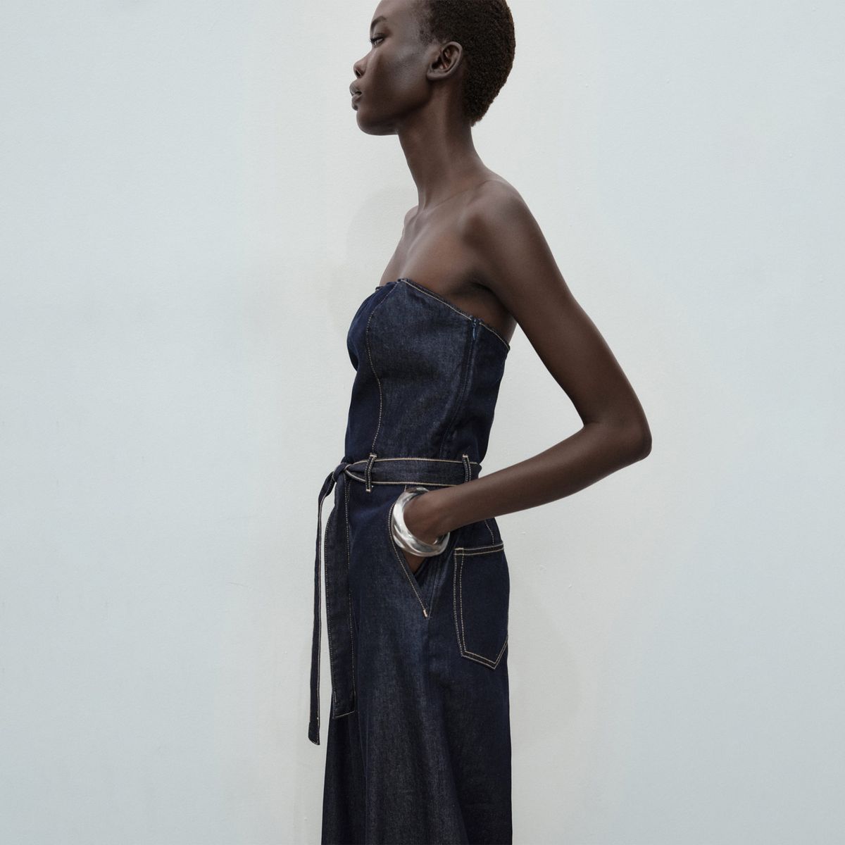 MANGO - Enterizo Denim Mujer Mango