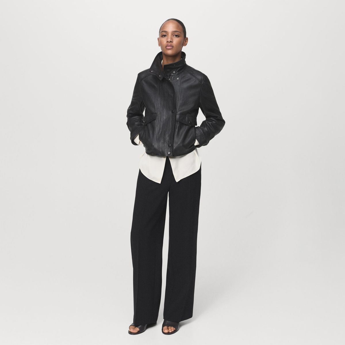 MANGO - Pantalón Straight Tiro Medio Mujer Mango