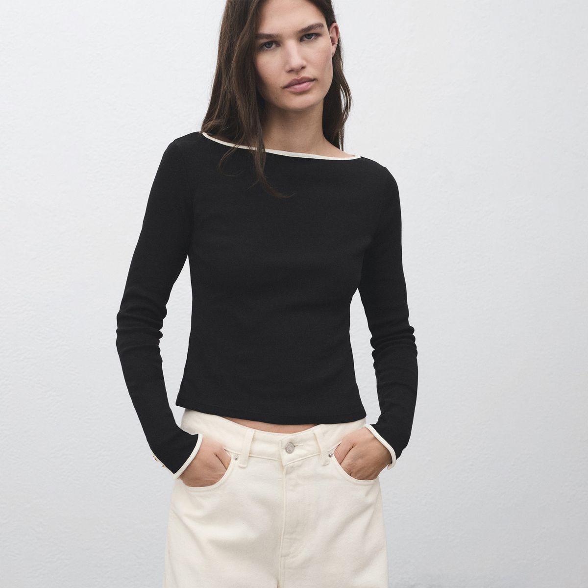 MANGO - Polo Manga Larga Mujer Mango