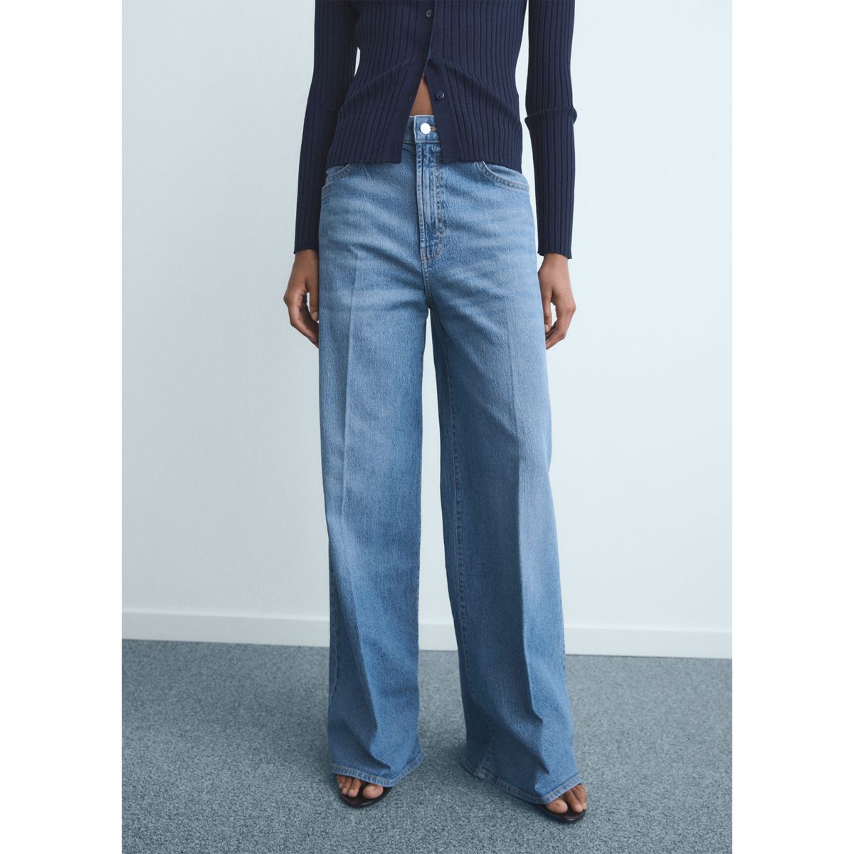 MANGO - Jean Wide Leg Tiro Alto Mujer Mango