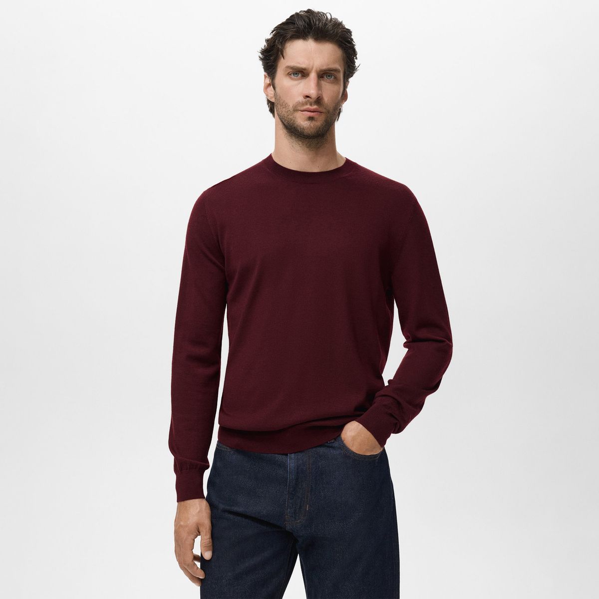 MANGO - Chompa 100% Lana Casual Mango Man